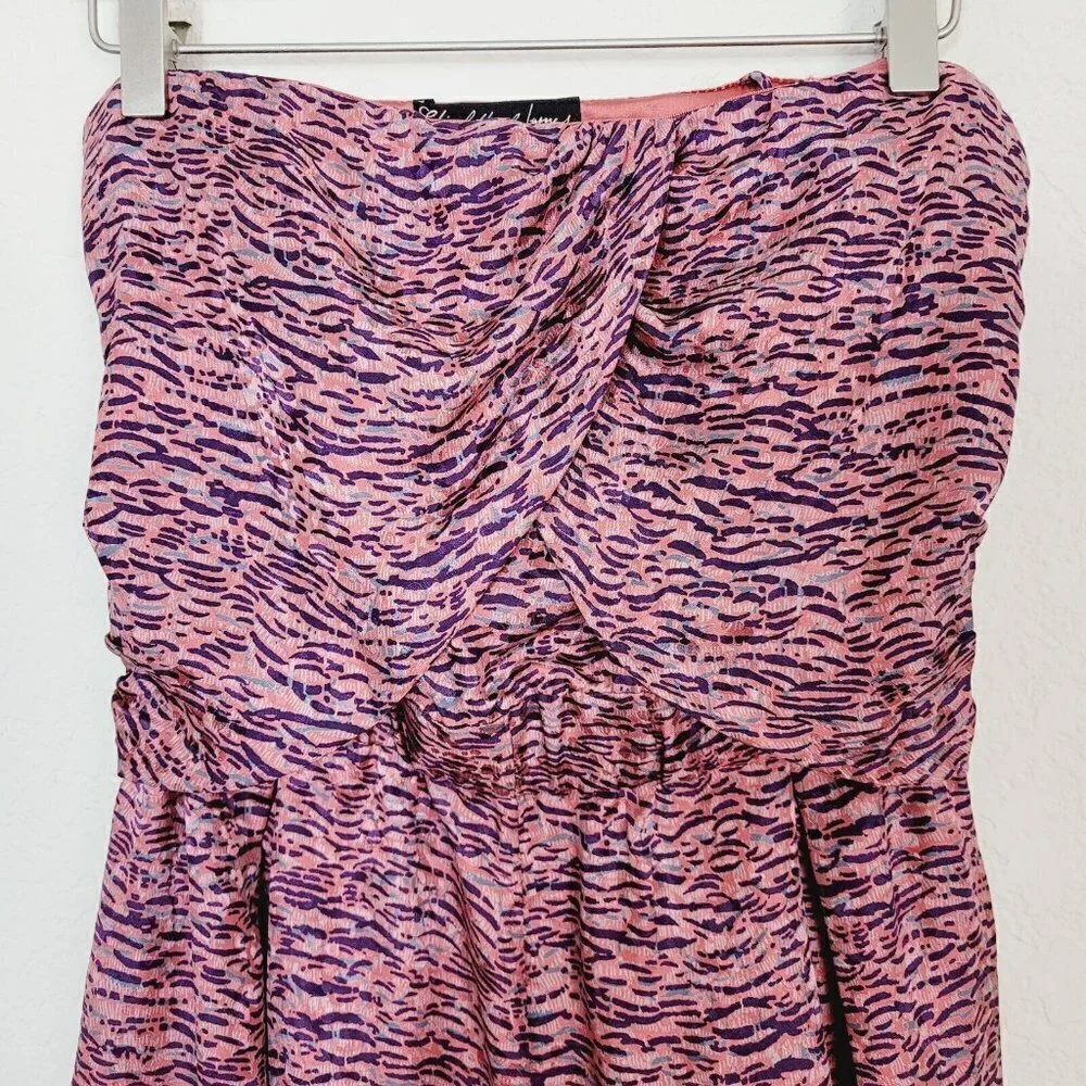 Elizabeth And James Sz 2 Emma Shorts Romper 100% Silk Pink Strapless Feminine